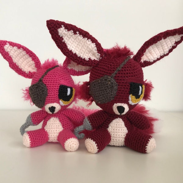 Five Nights at Freddy's Foxy Crochet pattern - Digital Download. This is a PATTERN ONLY, not an actual toy