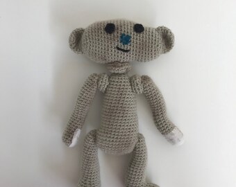 Handmade Teddy Bear White Bear Plush Blue Nose Polar Etsy - roblox bear alpha all bears