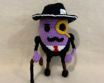 Mr Potato 2 crochet pattern. Easy to follow. Resembles a character in the video game ROBLOX Piggy. PATTERN ONLY! It is not an actual toy.