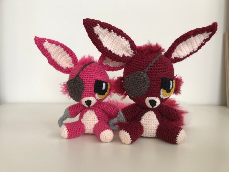 Five Nights at Freddy's Foxy Crochet pattern Digital Download. This is a PATTERN ONLY, not an actual toy image 1