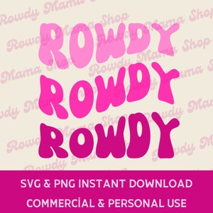 Rowdy Western SVG, Punchy Cowgirl PNG, Retro Cowgirl Sublimation, Rodeo ...