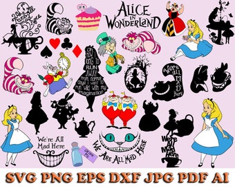 Alice In Wonderland Svg Etsy