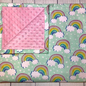 Rainbow Baby Blanket or Lovey - Customizable