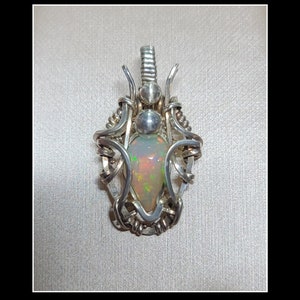 2.55 carat Ethiopian opal pendant in solid sterling silver