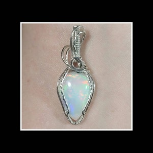 3.5 ct opal pendant in solid sterling silver October birthstone