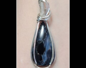 Pietersite pendant in solid sterling silver