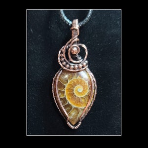 Ammonite pendant in solid copper
