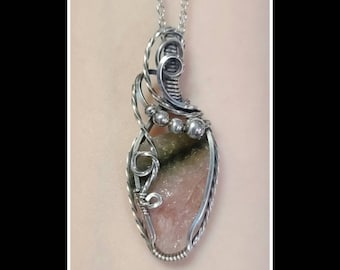 Tourmaline pendant in solid sterling silver October birthstone