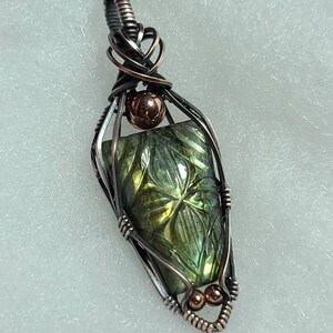 Carved labradorite pendant