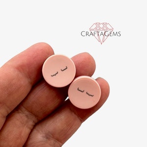 Clous d'oreilles recyclés pour ordinateur avec clé - Sleepy - Couleur rose saumon - Clavier Miniso