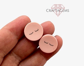 Recycled Computer Bracket Key Stud Earrings - Sleepy - Salmon Pink Color - Miniso Keyboard