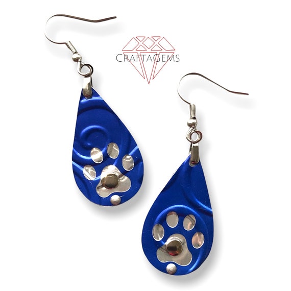 Blue Paw Print Earrings Blue Paw Print Earrings