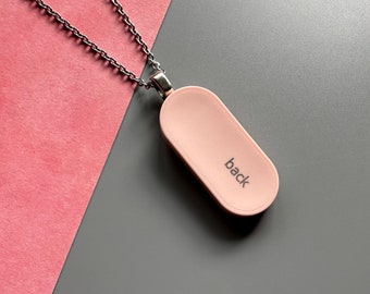 Upcycled Tech Computer Key BACK Pendant Necklace - Pink