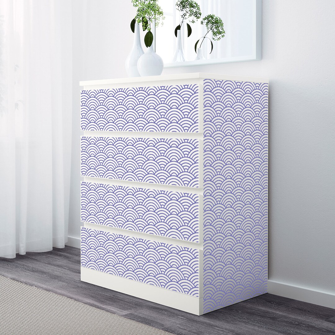 Japanese Wave Pattern Dresser Decals for IKEA MALM Drawer Chest Decal