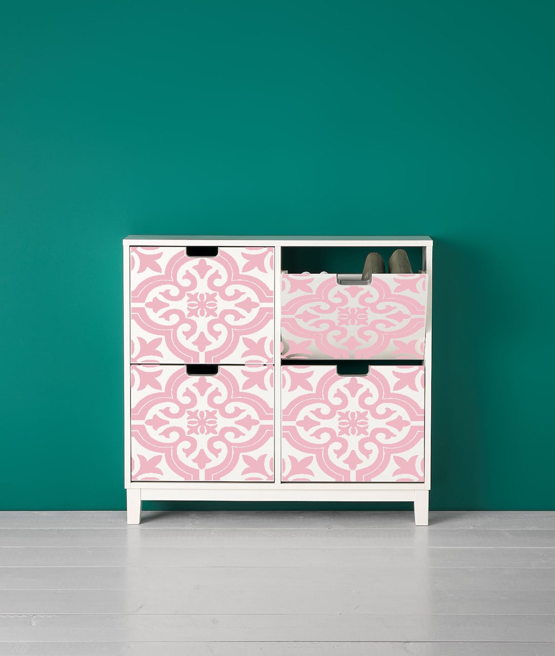 IKEA STÄLL Shoe Decal Damask Pattern Stickers Dresser Etsy
