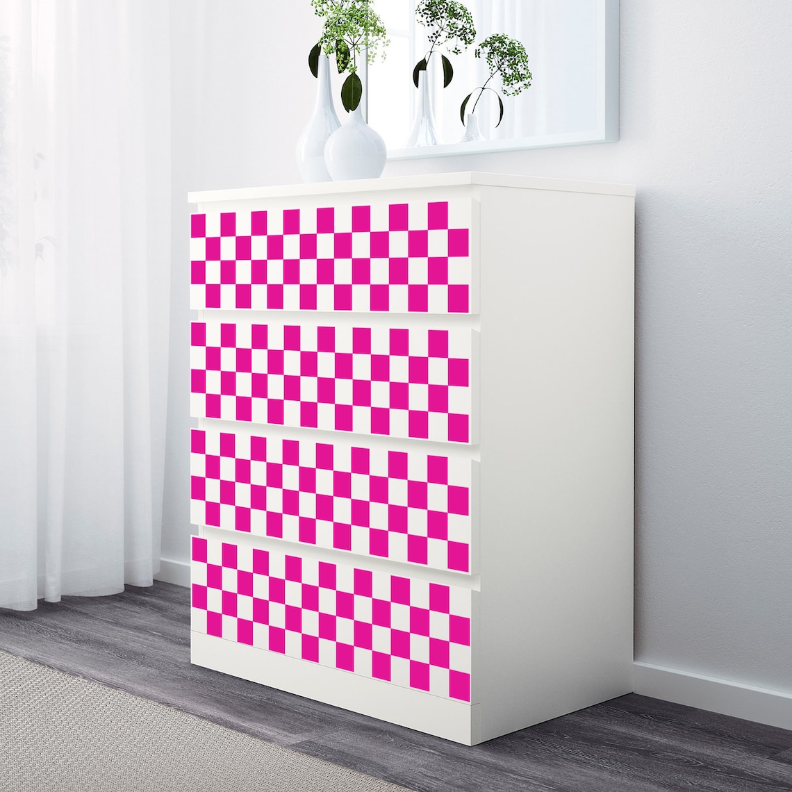 Check Design Dresser Decals for IKEA MALM Drawer Chest Decal Etsy