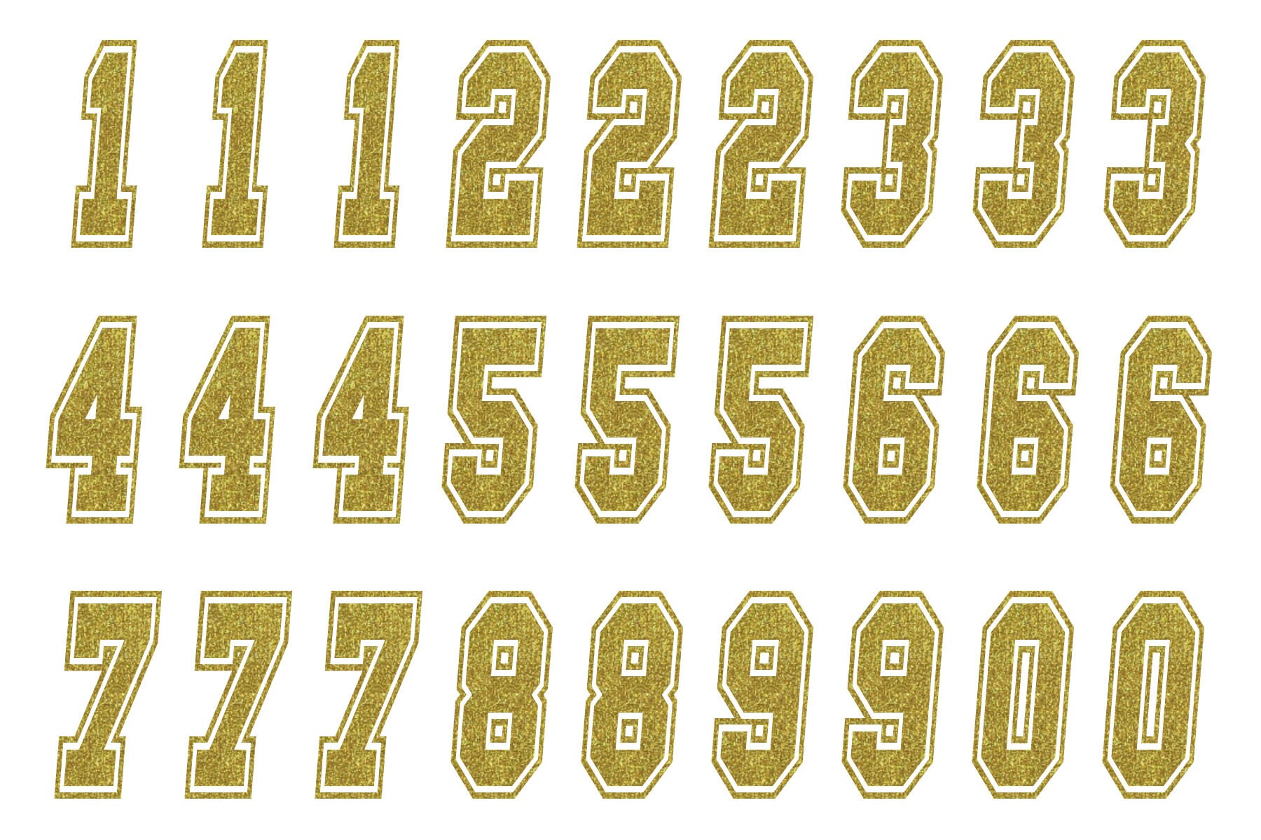 Number Glitter Ironon Glitter Numbers Iron on Transfer Etsy