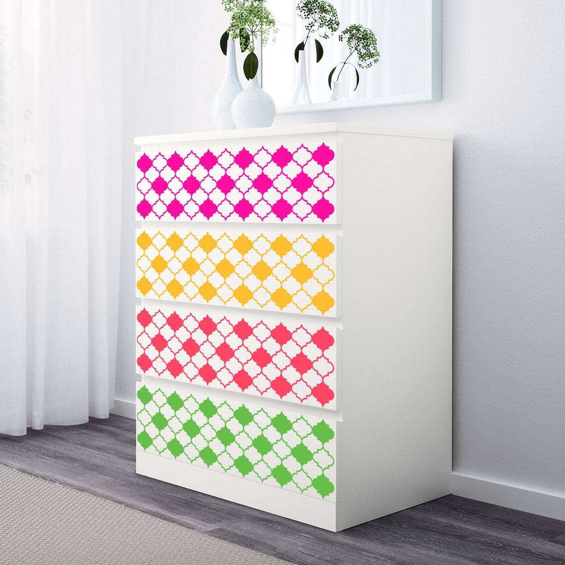 Moroccan Trellis Pattern Dresser Decals for IKEA MALM Drawer Etsy