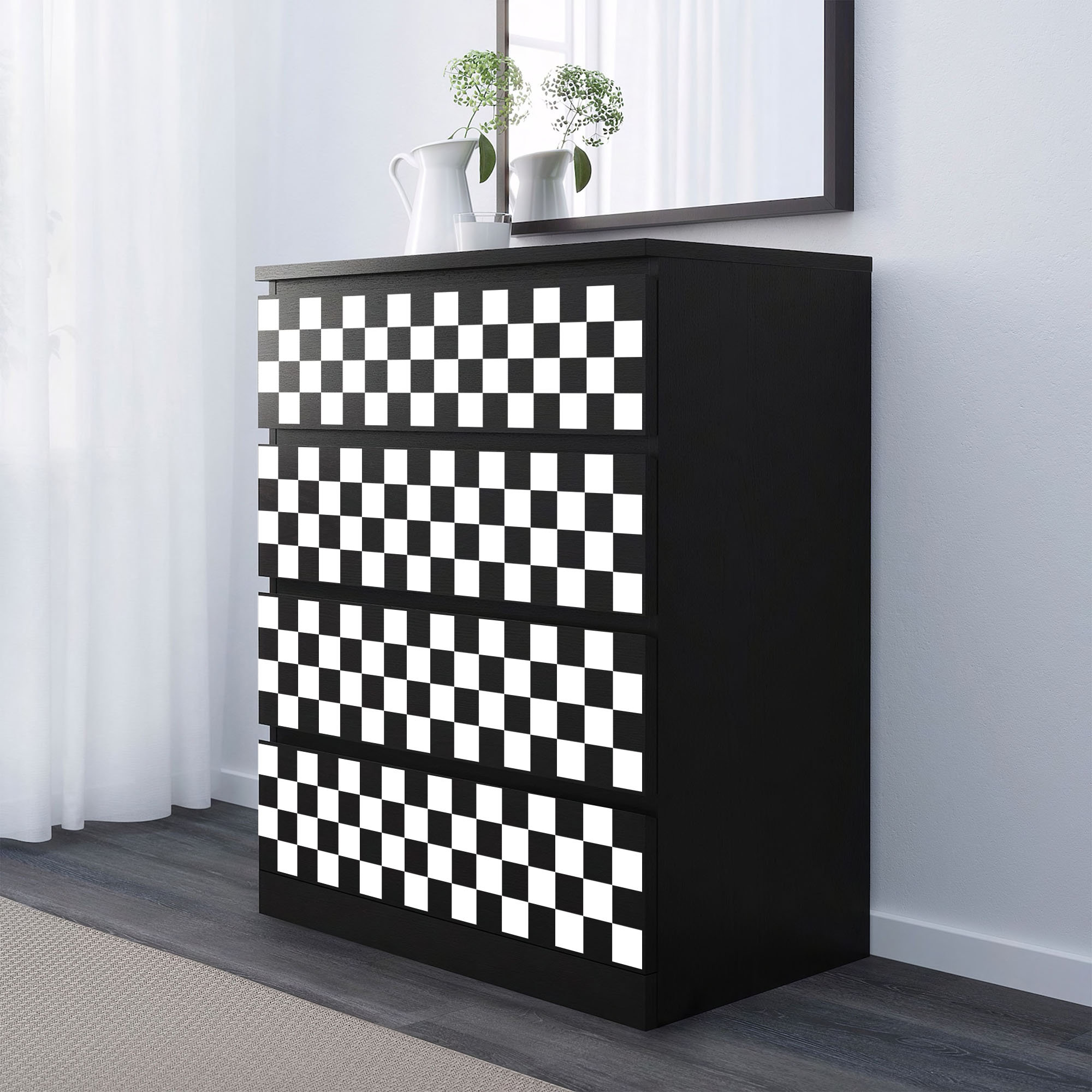 Wooden dresser overlays with rattan pattern for IKEA® malm furniture