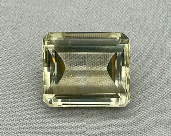 Natural Citrine. 25.31 Carat, Emerald Cut Faceted Gemstone.