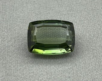 Natural Green Tourmaline. 3.82 carat, Cushion Cut Faceted Gemstone.