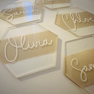Acrylic Place Cards; Personalized Name Tags