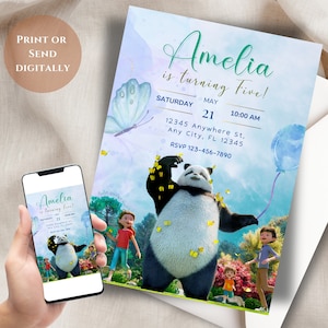 Stillwater Digitale Einladung zum Geburtstag | Bearbeitbare Einladung | Panda-Party einladen | Mädchen/Junge einladen | Bearbeitbar in Corjl Template Printable