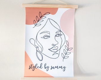 Personalize Line Portrait Wall Hanging