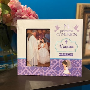 Custom memory frame for first communion, Recuerdos de primera comunión, marco de primera comunión
