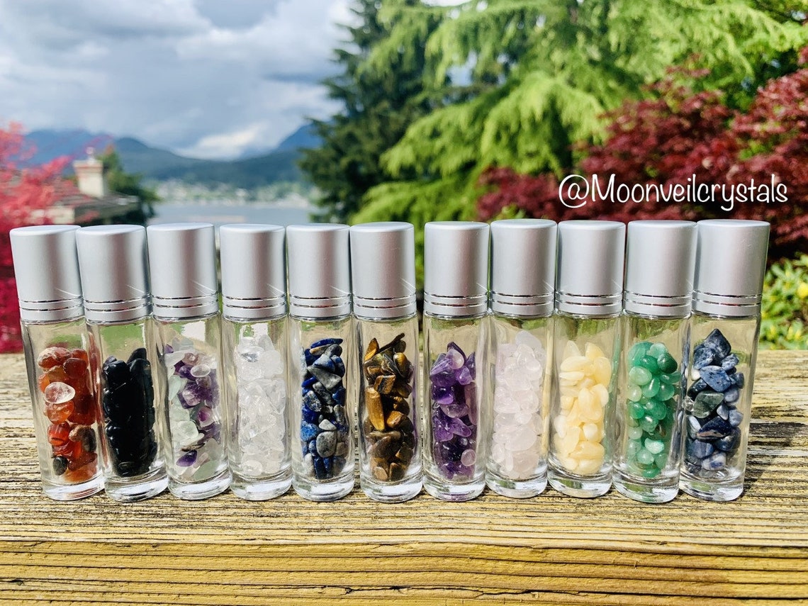 Clear Quartz Crystal Essential Oils Roller Ball Vial Etsy Ireland