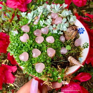 Dainty Puffy Rose Quartz Crystal Heart