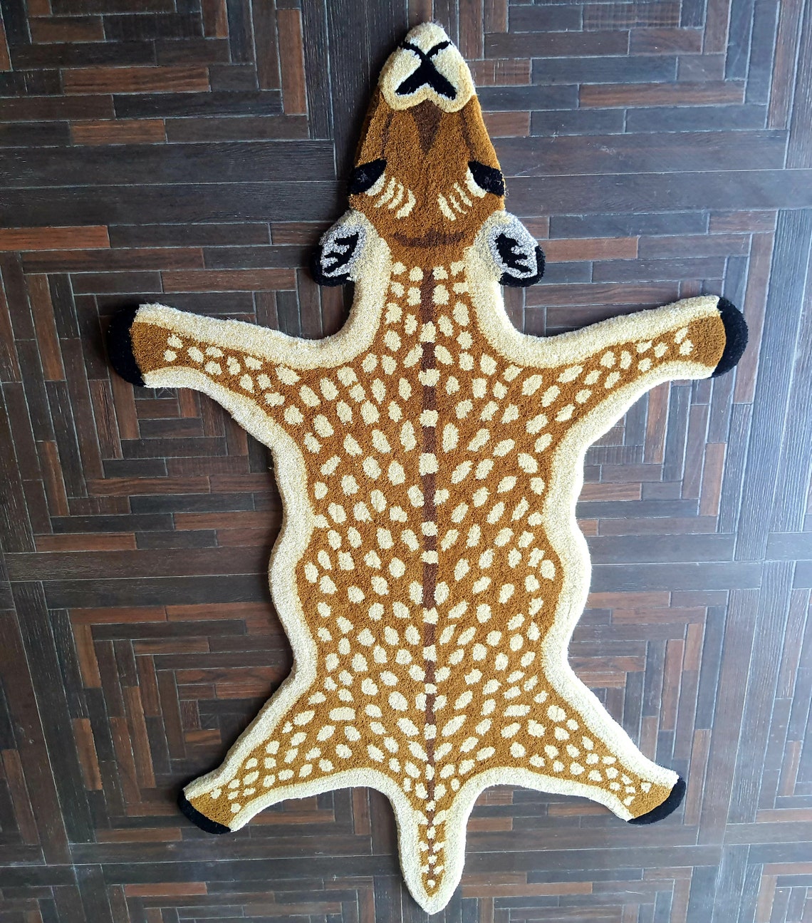 HAND TUFTED DEER Skin Wool Carpet Size 90 x 155 cm 3 x 5 Etsy