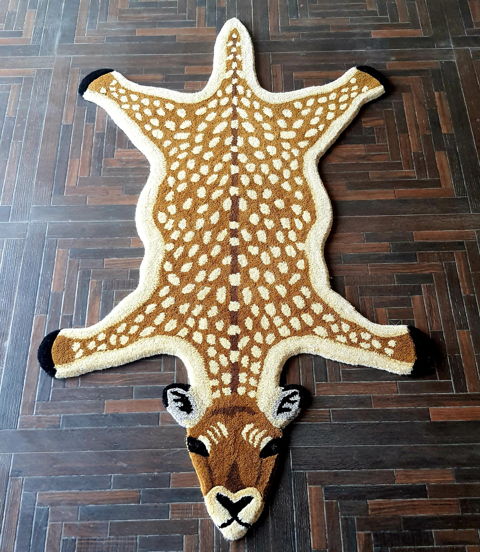HAND TUFTED DEER Skin Wool Carpet Size 90 x 155 cm 3 x 5 Etsy