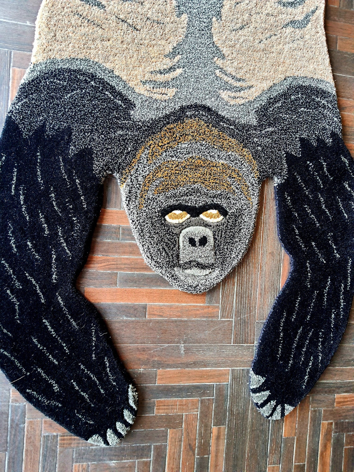 HAND TUFTED GORILLA Skin Wool Carpet Decorative Rugs Size Etsy