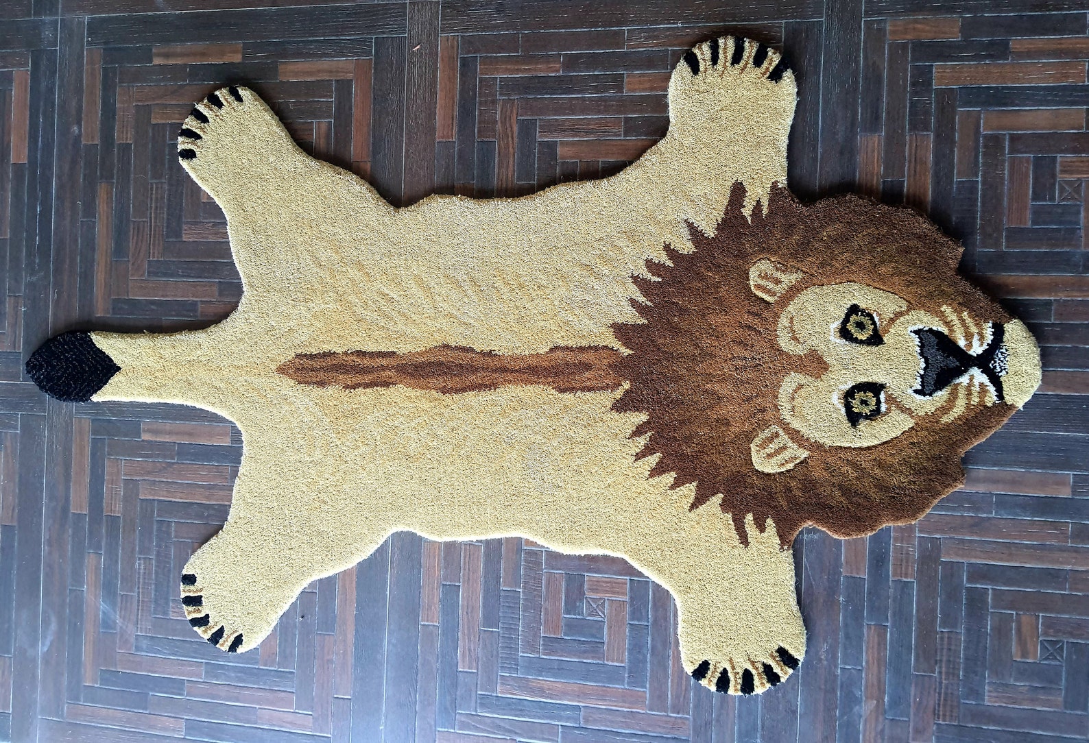 JUNGLE KING LION Skin 100% Hand Made Rug Animal Shape Skin | Etsy