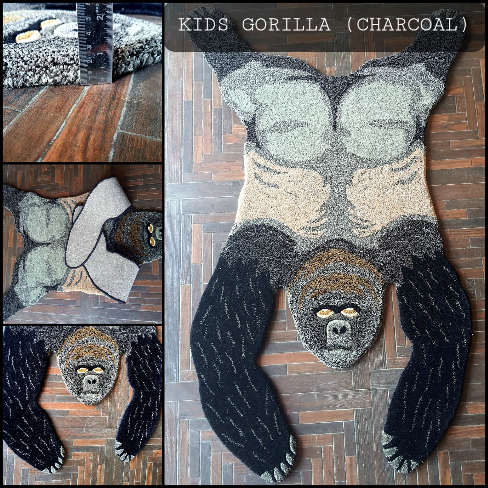 HAND TUFTED GORILLA Skin Wool Carpet Decorative Rugs Size Etsy