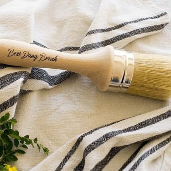 Dixie Belle Best Dang Brush - Same Day Shipping - Natural Bristle brush for Chalk Painting - Large Stencil Brush - Large Wax Brush