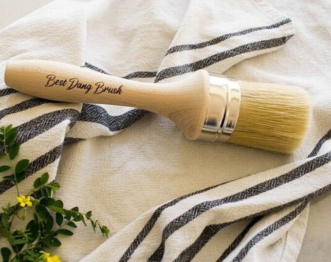 Dixie Belle Best Dang Brush - Same Day Shipping - Natural Bristle brush for Chalk Painting - Large Stencil Brush - Large Wax Brush