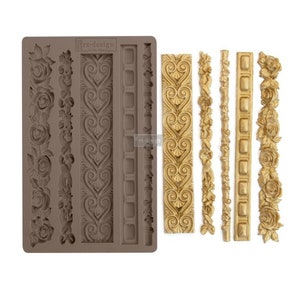 Elegant Borders by ReDesign With Prima Decor Mould - Same Day Shipping - Silicone Mold - Candy Mold - Furniture Mould