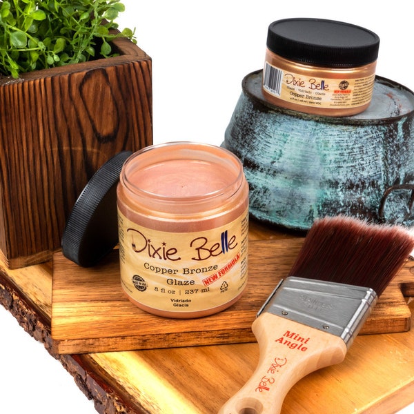 Dixie Belle Copper Glaze - New Formula - Same Day Shipping - Water Based Furniture Glaze - Color Wash - Aging Medium - Stippling Medium