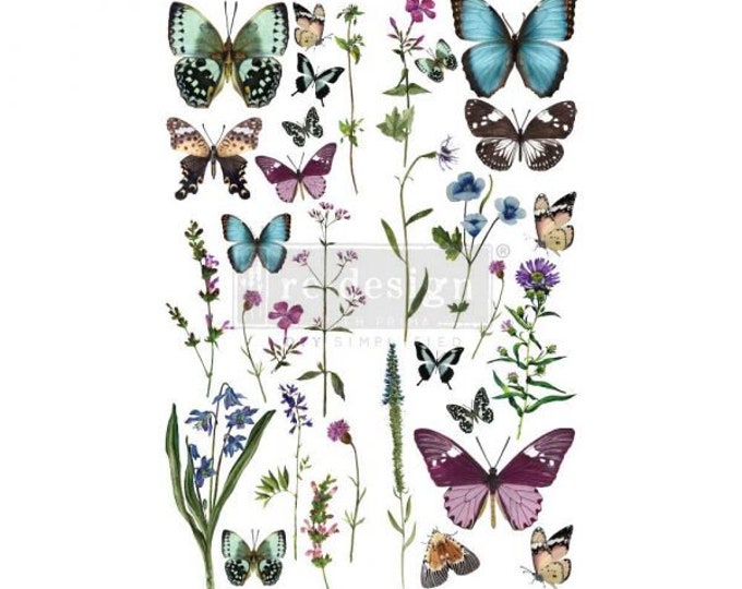 Butterfly Oasis transfer Redesign with Prima - Same Day Shipping - Rub On Transfers - Furniture Decals
