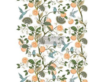 Orange Grove transfer by Redesign with Prima 24"x35" - Same Day Shipping - Rub on Transfers - Decor Transfer - Furniture Transfer