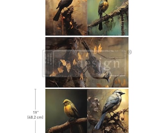 Avian Dreamscape Decoupage Paper 3 Pack Redesign with Prima - Same Day Shipping - Furniture Decoupage