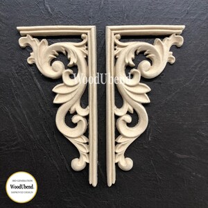 Decorative applique scroll corners resin furniture moulding onlay NR27 
