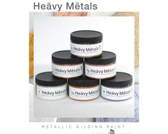 Wise Owl Heavy Metals Metallic Gilding Paint - Same Day Shipping - Metallic Paint for Furniture and Cabinets