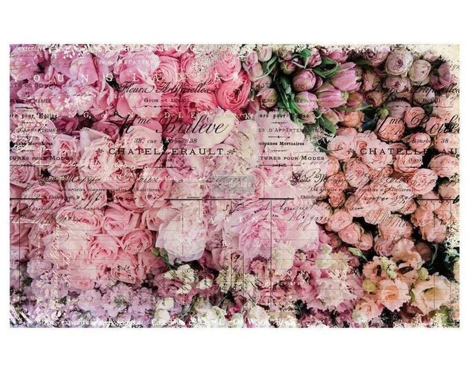 Flower Market Decoupage tissue paper 2 sheets Redesign by Prima - Same Day Shipping - Furniture Decoupage - Decor Decoupage -Mulberry Paper