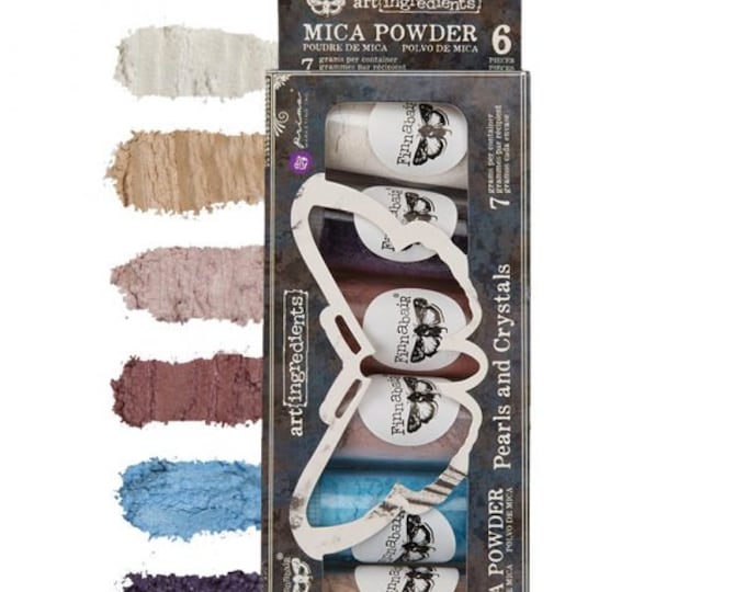 Pearls and Crystals Mica Powder Set - Same Day Shipping - Finnabair Art Ingredients - Prima Marketing - set of 6 jars