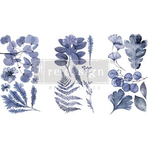 Indigo small transfer by Redesign with Prima 6"x12" - Same Day Shipping - Rub On transfers - Decor transfers - furniture transfers