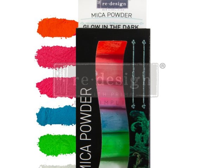 Glow in the Dark Mica Powder Set - Same Day Shipping - Finnabair Art Ingredients - Prima Marketing - set of 6 jars
