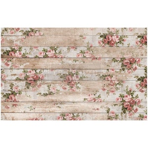 Shabby Floral  Decoupage tissue paper 1 sheets Redesign by Prima - Same Day Shipping - Furniture Decoupage - Décor Decoupage -Mulberry Paper